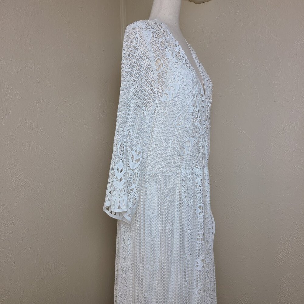 NWOT Soft Surroundings Long Sleeves White Lace Crochet Maxi Dress Size XL A561 - Picture 12 of 16